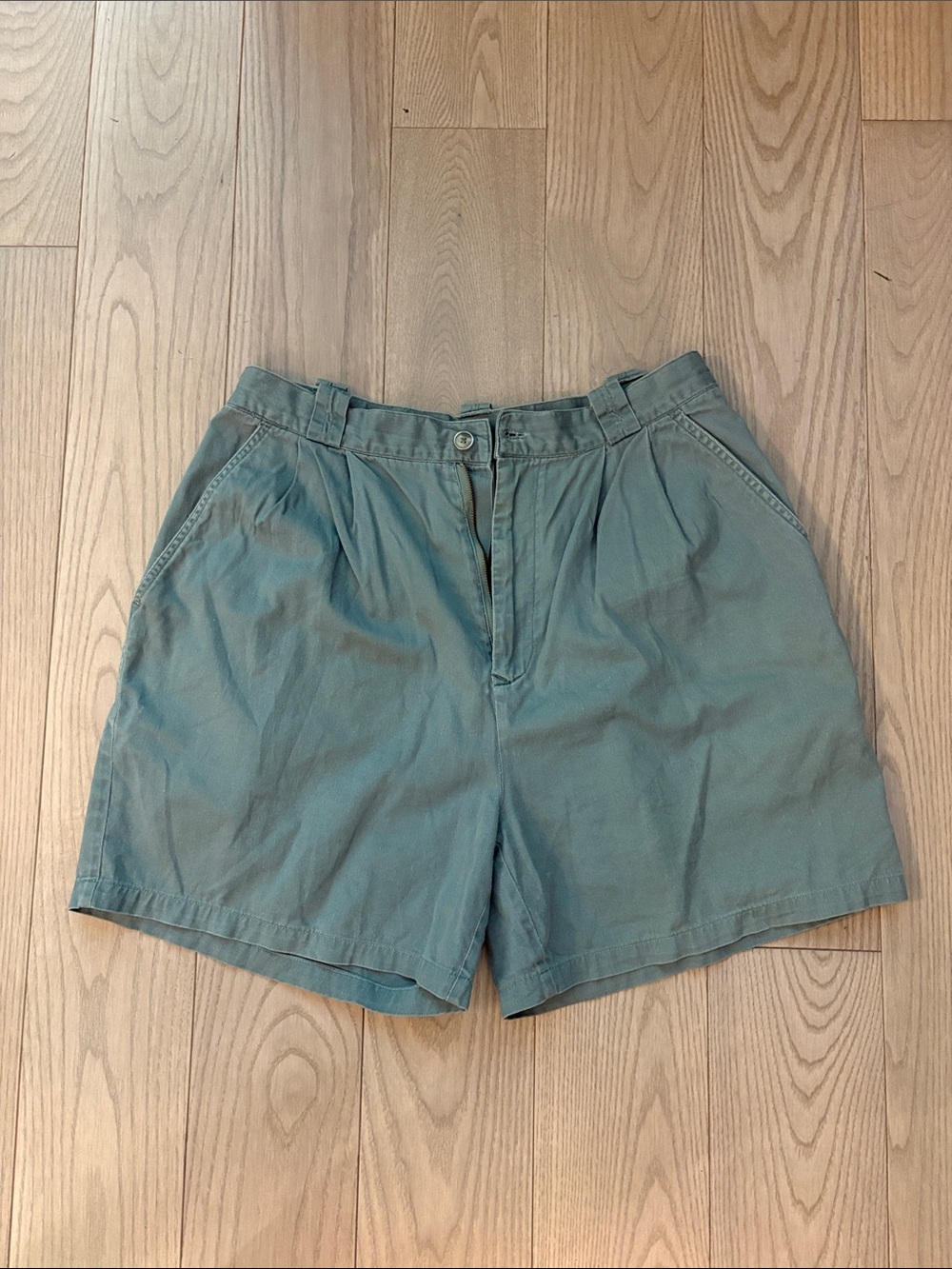 Vintage Classic High-Waist Cotton Shorts in Teal